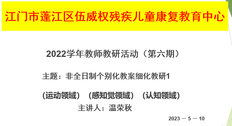 非全日制个别化教案细化教研